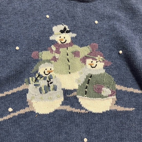Vintage CJ Banks Snowman Sweater Large - Picture 2 of 4
